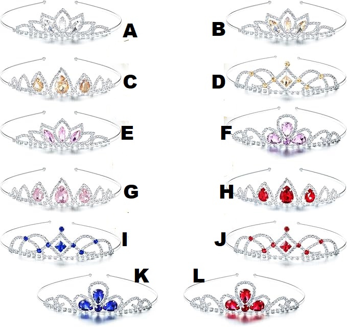 SILVER Colorful Crystal Rhinestone Tiara Headband