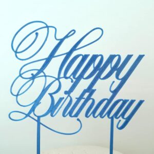 CUSTOM MADE Happy Birthday Blue Cake Topper