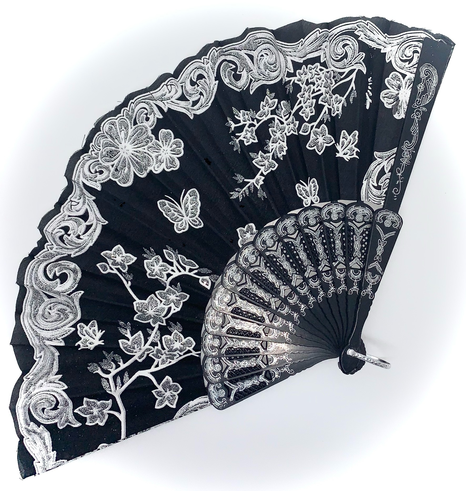 Folding Fan Black and White Novelty Hand Fans - Image 6