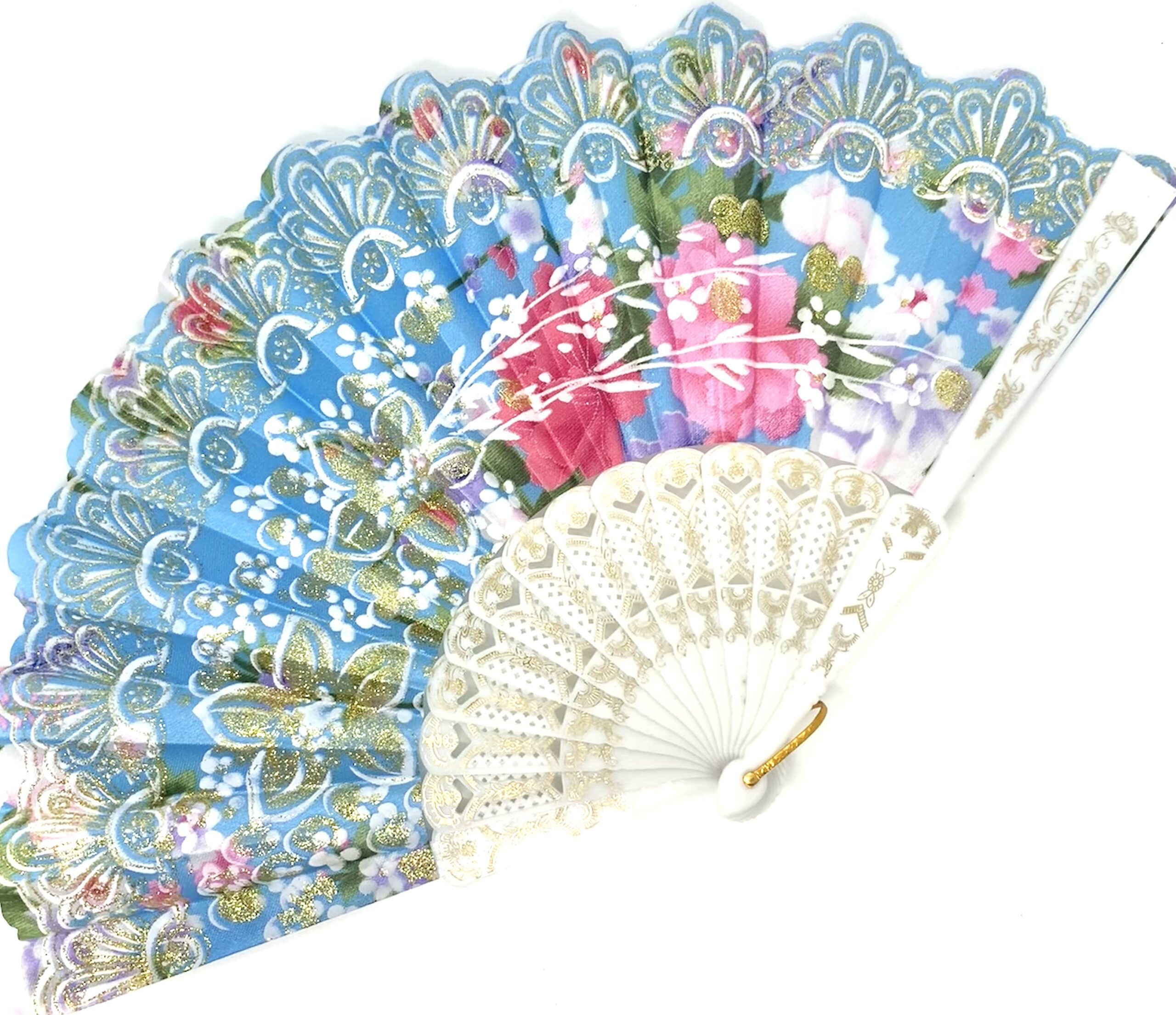 Folding Fan assorted flower Prints Folding Hand Held Fans - Image 4