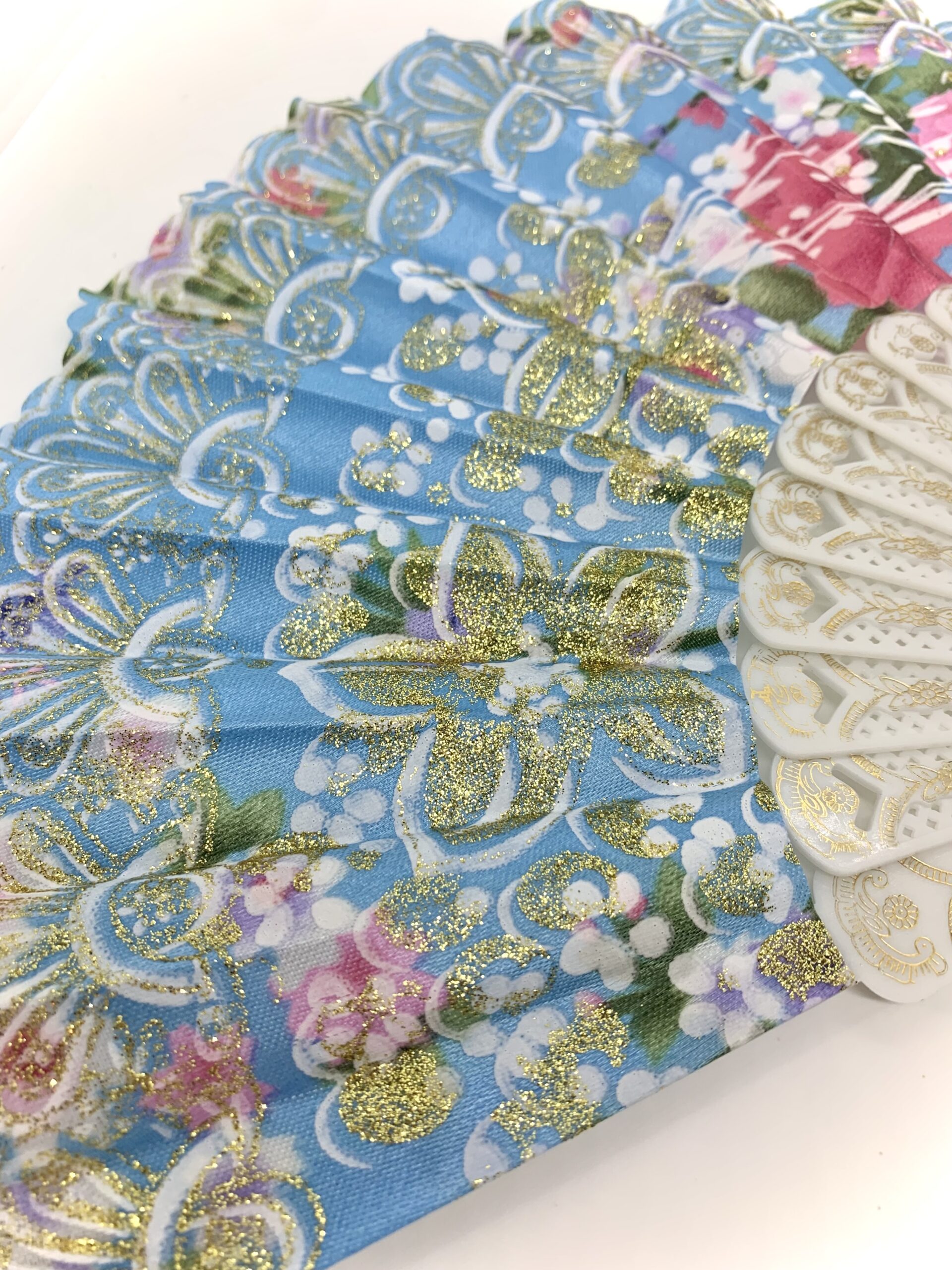 Folding Fan assorted flower Prints Folding Hand Held Fans - Image 3