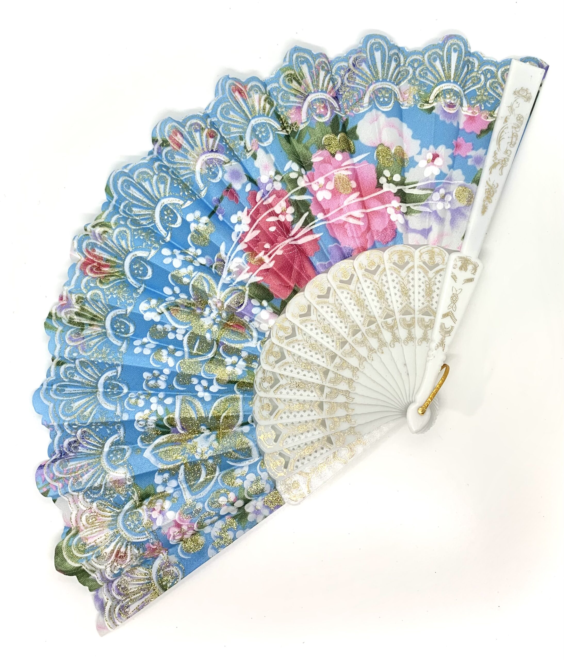 Folding Fan assorted flower Prints Folding Hand Held Fans - Image 2