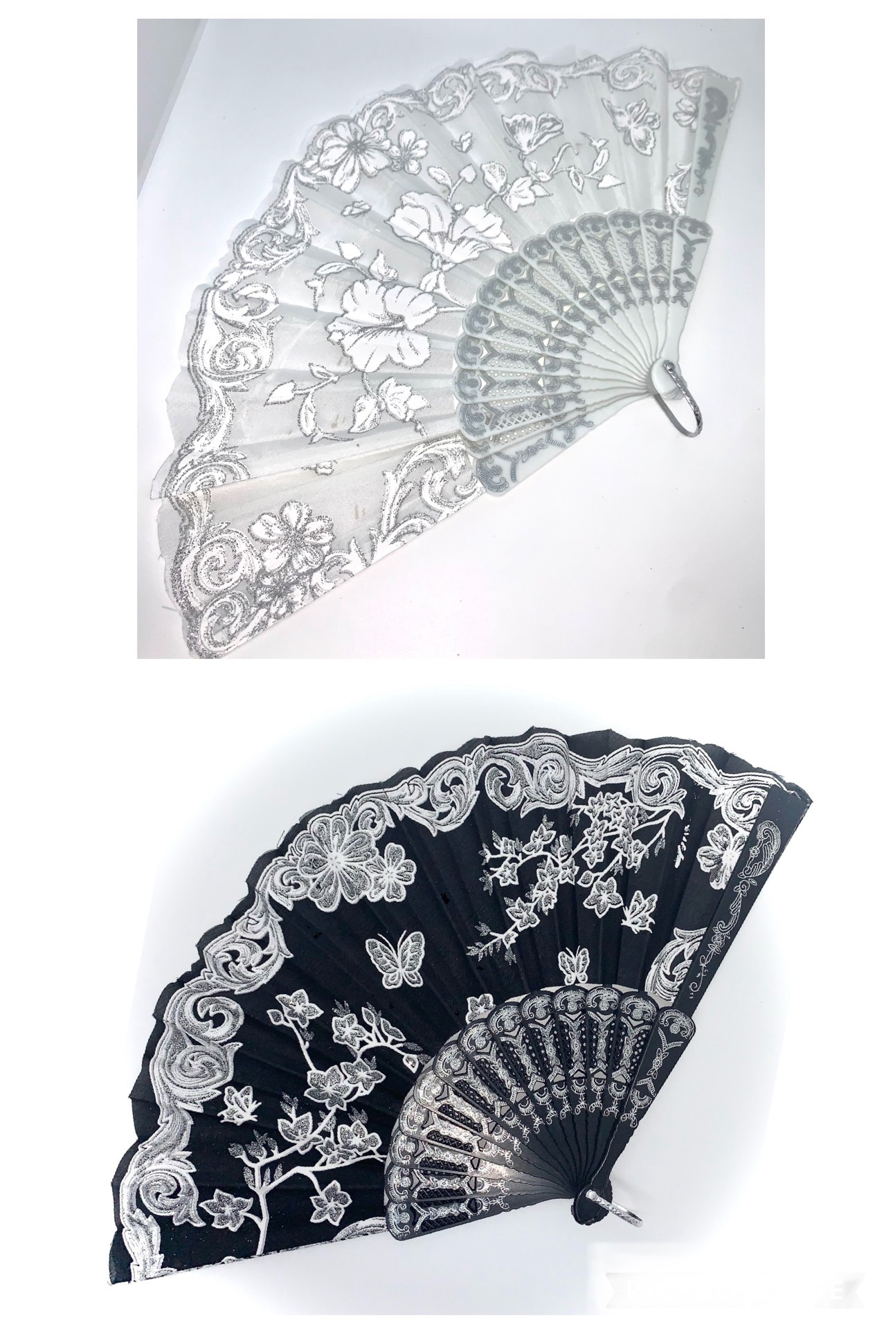 Folding Fan Black and White Novelty Hand Fans