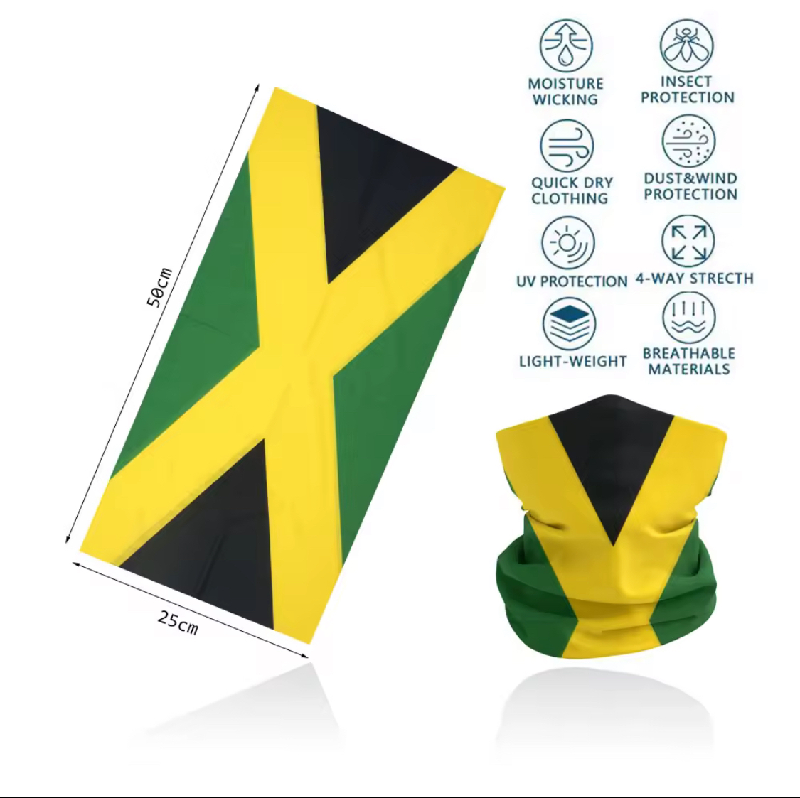 ANTI DUST Breathable Tube Mask Tube Caribbean National Flag - Image 12