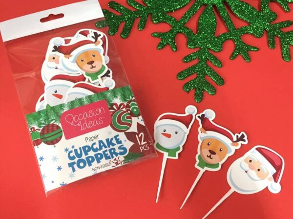 CUSTOM MADE 12pc Christmas Santa Cupcake Topper