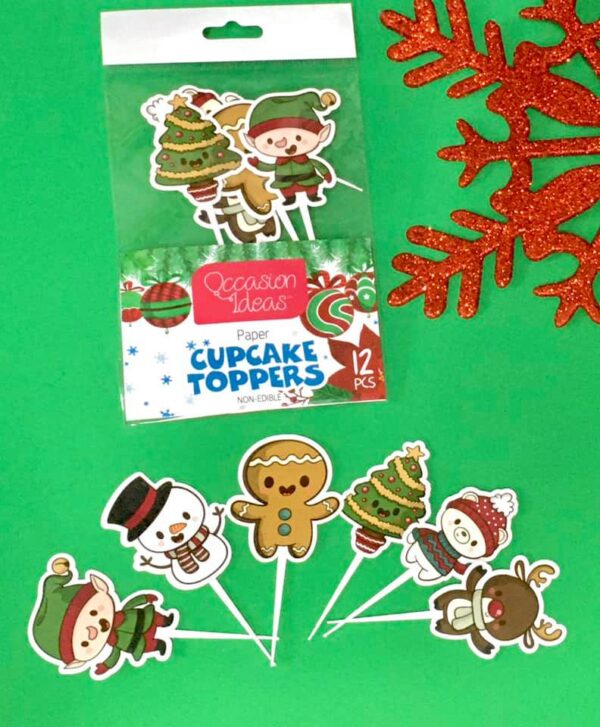 CUSTOM MADE 12pc Christmas Cupcake Topper