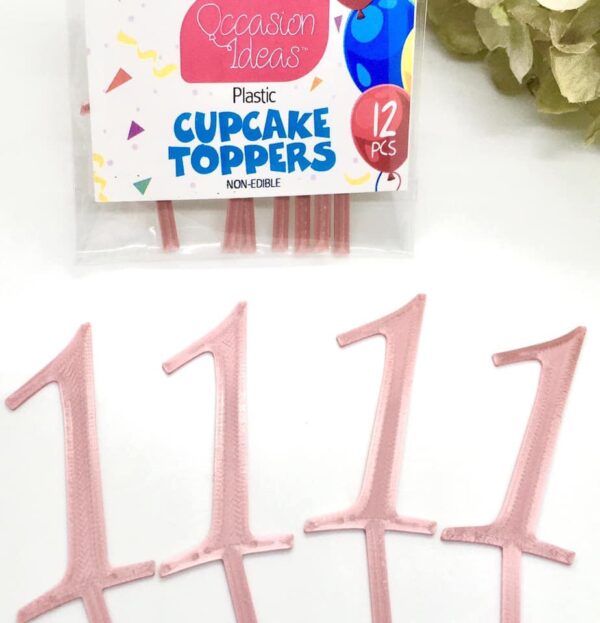 CUSTOM MADE 12pc #1 Rose Gold Cupcake Topper