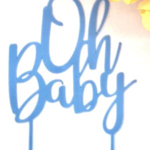 CUSTOM MADE Oh Baby Blue Cake Topper