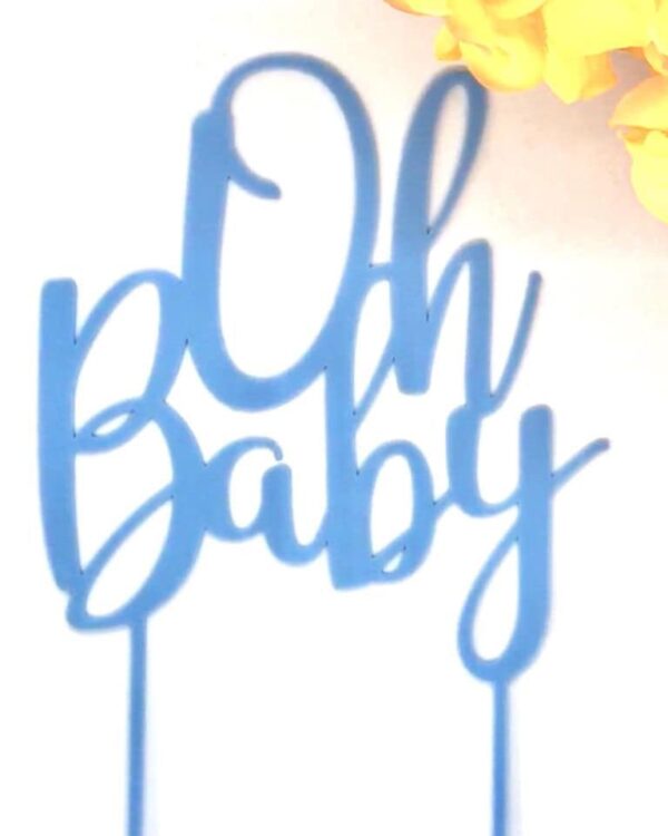 CUSTOM MADE Oh Baby Blue Cake Topper
