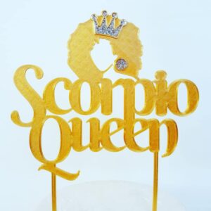 CUSTOM MADE Scorpio Queen Gold Cake Topper