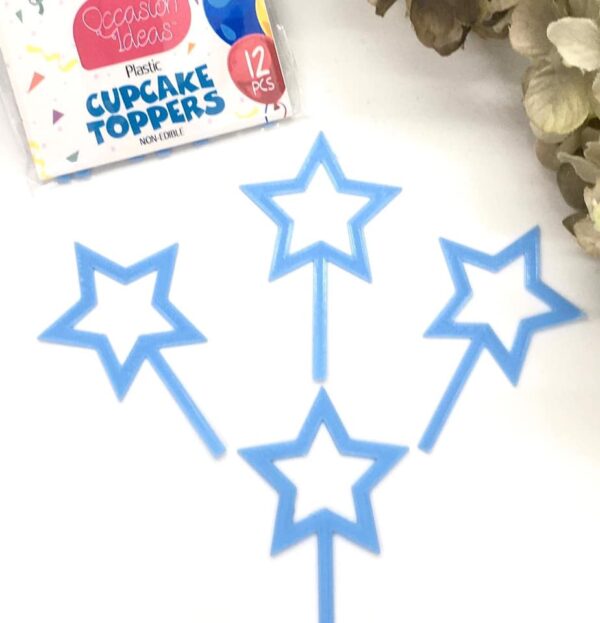 CUSTOM MADE 12pc Blue Star Cupcake Topper