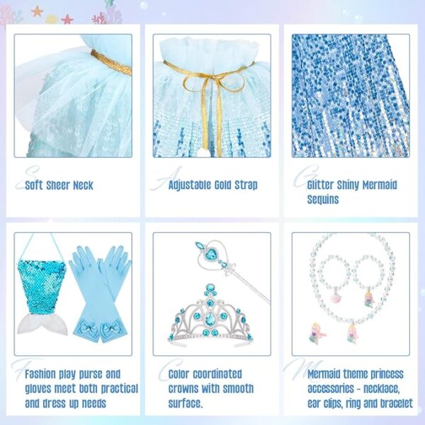 CAPE - SEQUIN CAPE ACCESSORY SET - ICE BLUE - Image 5
