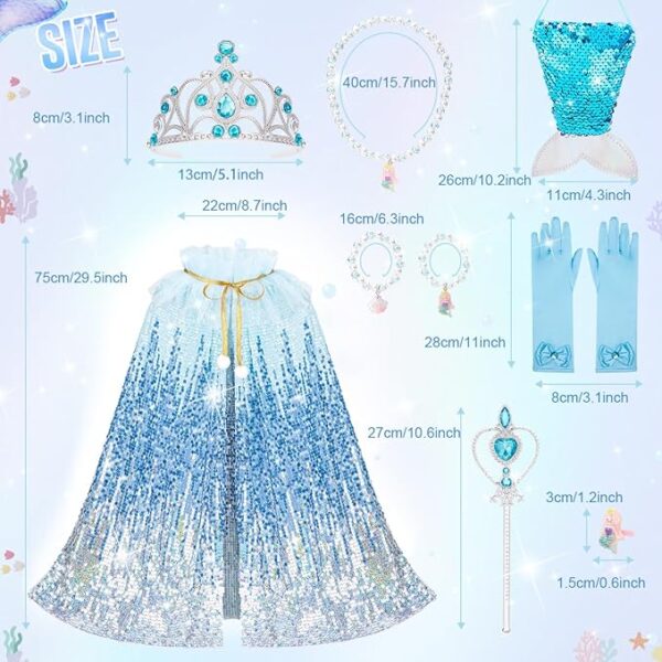 CAPE - SEQUIN CAPE ACCESSORY SET - ICE BLUE - Image 3