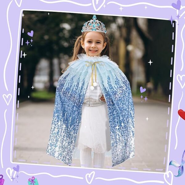 CAPE - SEQUIN CAPE ACCESSORY SET - ICE BLUE - Image 2