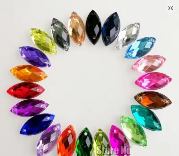 Navette shape Acrylic Rhinestones - 9x20mm - 25pcs