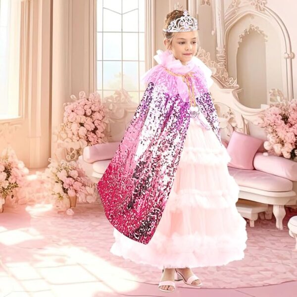 CAPE - SEQUIN CAPE ACCESSORY SET - PINK - Image 4