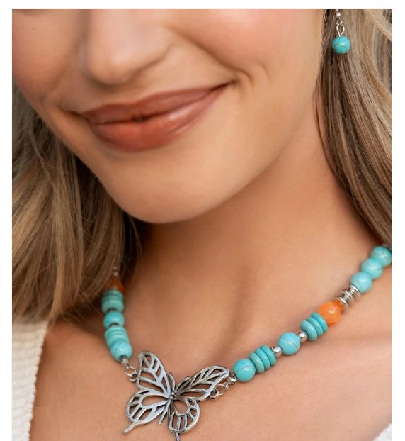 Necklace Set - Try As I FLIGHT - Blue