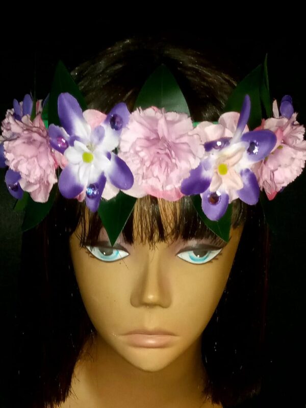 CUSTOM MADE ADULT Floral Fancy Headband - PINK/PURPLE - Image 2