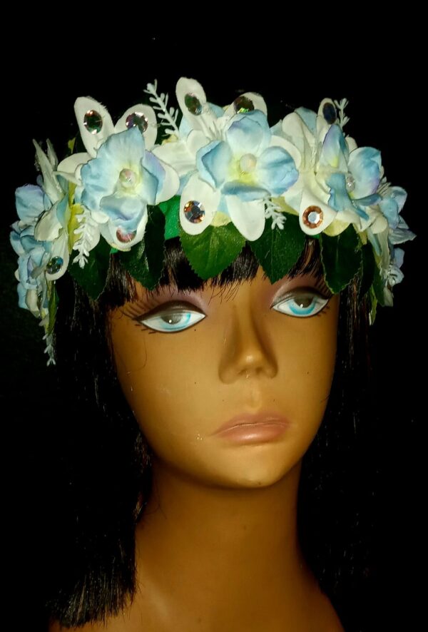CUSTOM MADE ADULT Floral Fancy Headband - ICEY BLUE - Image 3