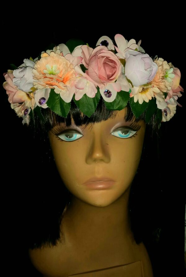 CUSTOM MADE ADULT Floral Fancy Headband - POWDERY PINK - Image 2