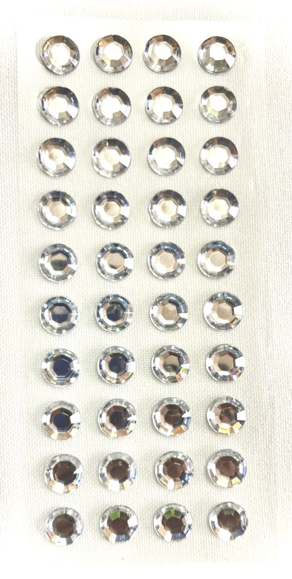 RHINESTONE SHEETS -40PC CLEAR Round Adhesive Gemstones Stickers