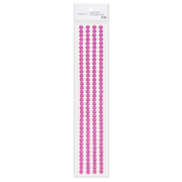 RHINESTONE SHEETS -4pc RHINESTONE BORDER SHEET - HOT PINK