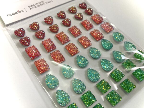 RHINESTONE SHEETS -48pc ASSORTED GLITTER RHINESTONES