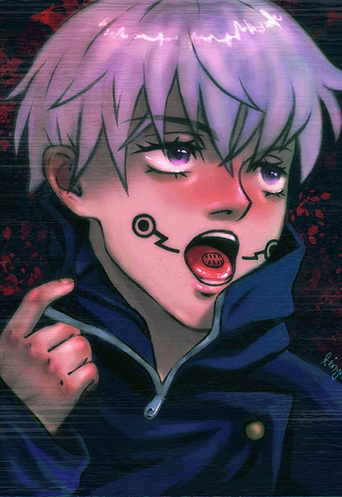 ANIME Flash Tattoo - JUJUTSU KAISEN Toge Inumaki FACIAL TATTOOS - Image 5