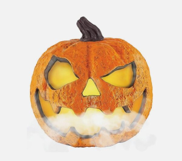HALLOWEEN DECORATION - Light-Up Misting Jack-o'-Lantern Plastic Decoration, 8.75in x 9in - Image 2