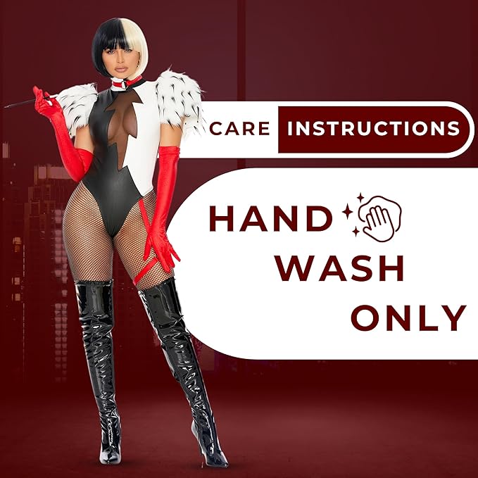 SUPER VILLIAN - Women's Deluxe Cruella themed 3pc. Movie Villain Character Costume - Image 2