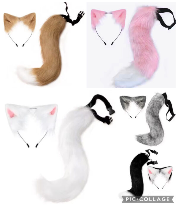 Animal Tails - PLUSH Bendable Fox Tail with Ear headband Set