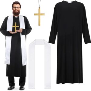 Men's Priest Costume Adult Priest Costume - WHITE - ONE SIZE