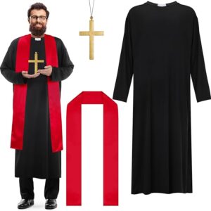 Men's Priest Costume Adult Priest Costume - RED - ONE SIZE