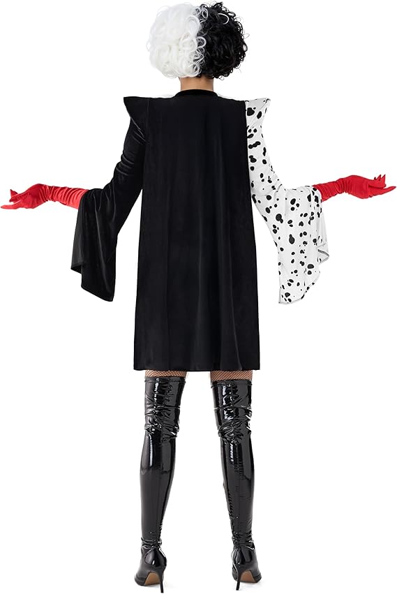 SUPER VILLIAN - Women's Cruella themed Devil Dalmatian costume SIZE: MEDIUM - Image 2
