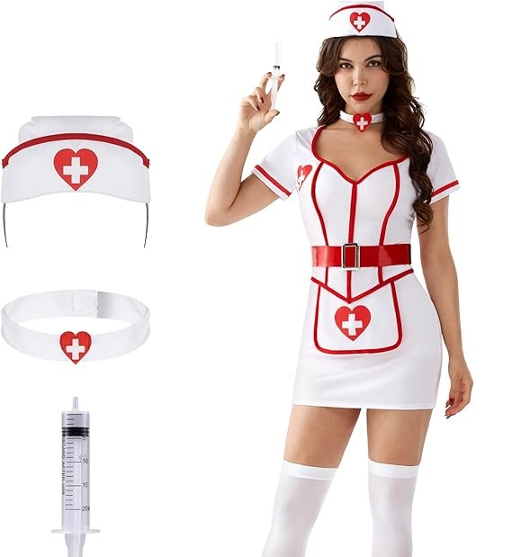 SEXY NURSE - Women's Cardiac Arrest Nurse Costume - WHITE