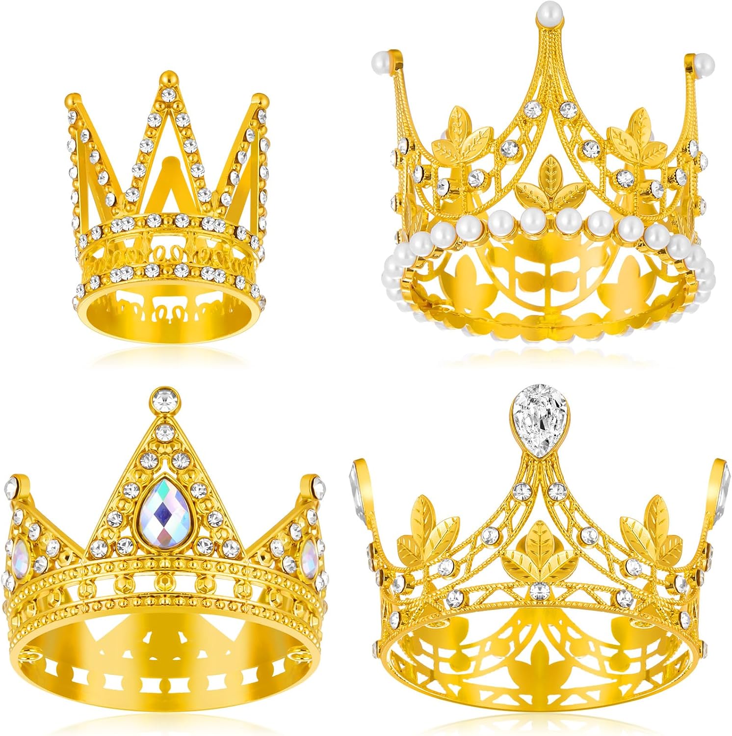 Mini Crown Cake Topper - GOLD Small Crown for Flower Bouquets Birthday Tiara Cake Decorations - Image 8