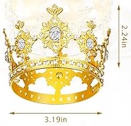 Mini Crown Cake Topper - GOLD Small Crown for Flower Bouquets Birthday Tiara Cake Decorations - Image 3