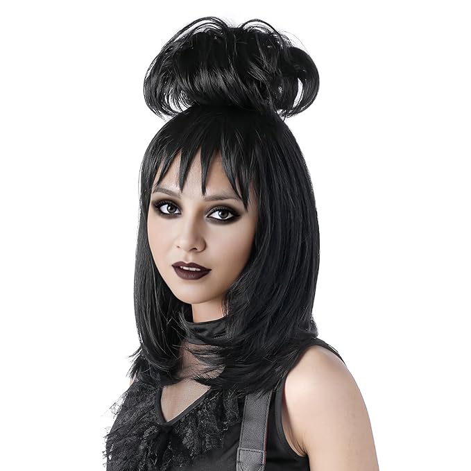 Wig - Black Cosplay Wig with Bun, Bride - Image 5