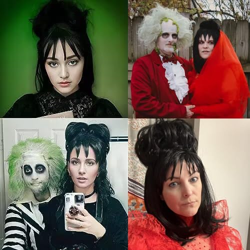 Wig - Black Cosplay Wig with Bun, Bride - Image 2