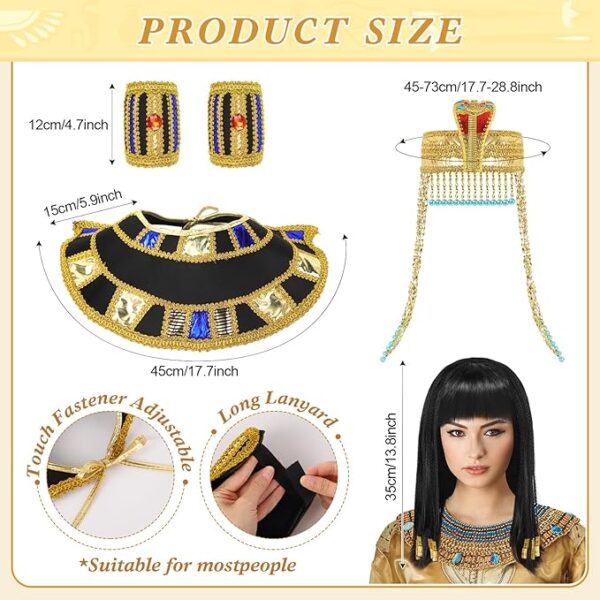 EGYPTIAN - 3 Pcs Egyptian Queen Cleopatra Costume Size: SMALL - Image 2