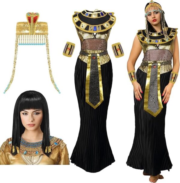 EGYPTIAN - 3 Pcs Egyptian Queen Cleopatra Costume Size: SMALL