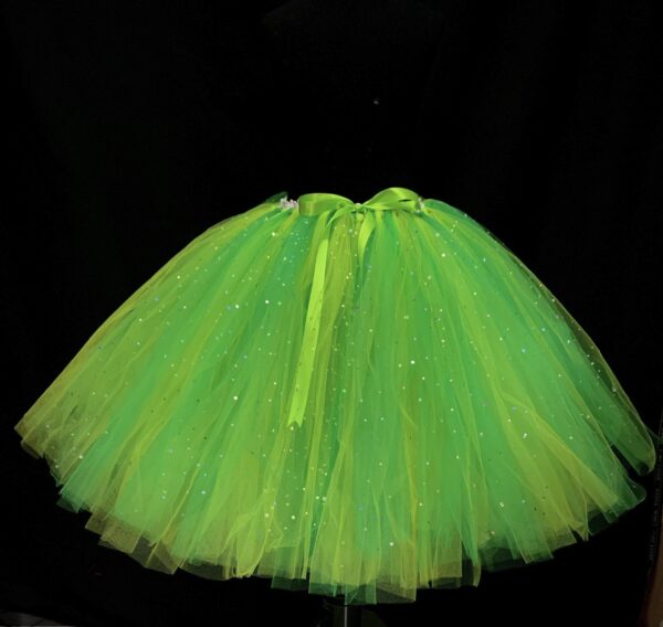 ADULT TUTU – CUSTOM MADE Adult Mixed Green Tinker Bell inspired Extra Fluffy Sparkle Tutu - KNEE LENGTH - Image 2