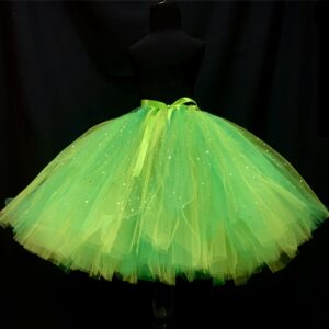 ADULT TUTU – CUSTOM MADE Adult Mixed Green Tinker Bell inspired Extra Fluffy Sparkle Tutu - KNEE LENGTH