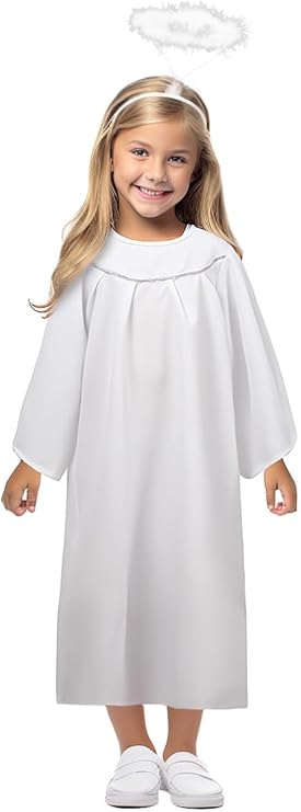 CHRISTMAS/NATIVITY COSTUMES - Kids Angel Costume with Halo - Image 5