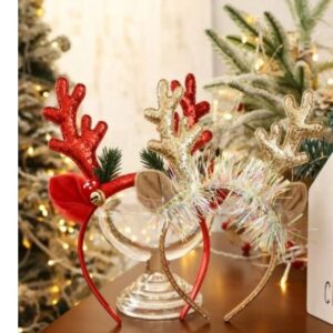CHRISTMAS HATS - Headband - 1PC Deer Antler Glitter Reindeer Headband