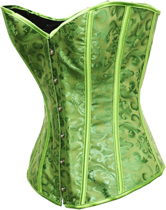 CORSET TOP - GREEN Womens Waist Cincher Bustier Boned Corset SIZE MEDIUM - Image 4