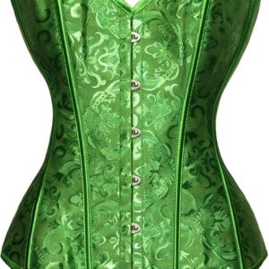 CORSET TOP - GREEN Womens Waist Cincher Bustier Boned Corset SIZE MEDIUM