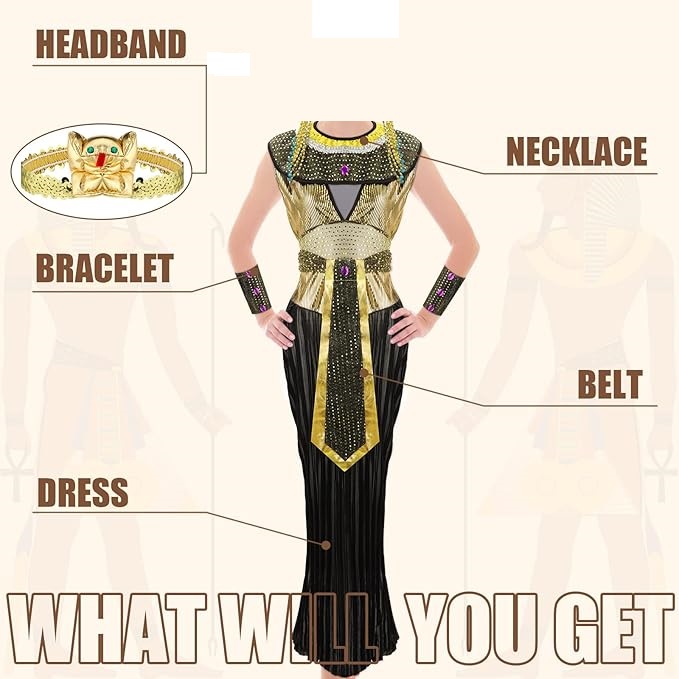 EGYPTIAN - Golden Queen Women's Egyptian Costume (ONE SIZE) - Image 2