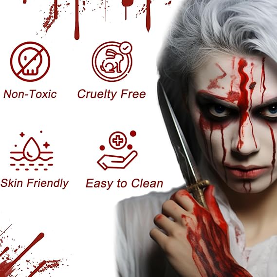 FAKE BLOOD - Halloween Special Effects Fake Blood Makeup - Image 3