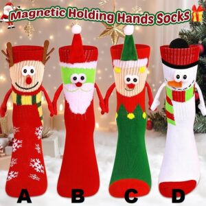 SOCKS - Funny Christmas Socks Magnetic Hand Holding Socks ONE SIZE